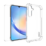 ENKAY Custodia per telefono antiurto in TPU trasparente con pellicola in vetro, For Smausng Galaxy M54, For Samsung Galaxy A25 5G, For Smausng Galaxy M14, For Samsung Galaxy S23 FE 5G, For Smausng Galaxy A24 5G, For Smausng Galaxy A34 5G               ...