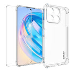 ENKAY Custodia per telefono antiurto in TPU trasparente con pellicola in vetro, For Honor X8A 4G Global, For Honor X7A 4G Global
