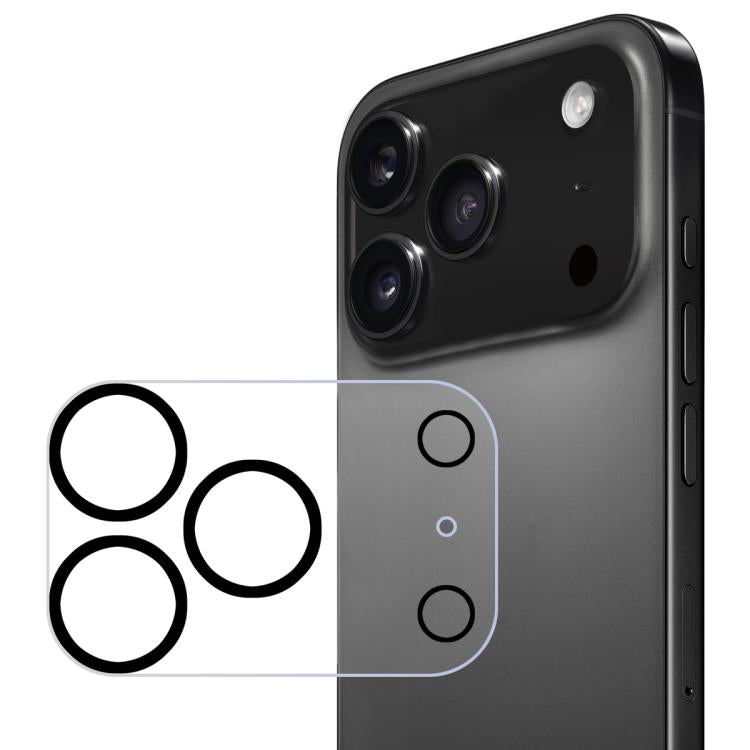 ENKAY Hat-Prince Black Ring 9H Obiettivo fotocamera posteriore Pellicola in vetro temperato, For iPhone 17 Pro Max, For iPhone 17 Pro, For iPhone 17, For iPhone Air, For iPhone 16 Pro / 16 Pro Max, For iPhone 16 / 16 Plus, For iPhone 15 Pro / 15 Pro Ma...