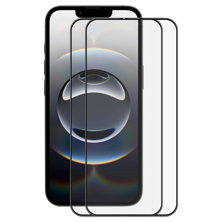 2 pezzi ENKAY Full Glue Pellicola in vetro temperato ad alta alluminio-silicio, For iPhone 17e / 16e, For iPhone 16 Pro Max, For iPhone 16 Pro, For iPhone 16 Plus, For iPhone 16, For iPhone 15 Pro Max, For iPhone 15 Pro, For iPhone 15 Plus, For iPhone 15