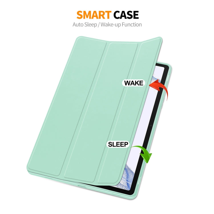 ENKAY Tri-fold Custer Custodia Smart con fondo in TPU in pelle con slot per penna, For Samsung Galaxy Tab S9