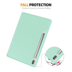 ENKAY Tri-fold Custer Custodia Smart con fondo in TPU in pelle con slot per penna, For Samsung Galaxy Tab S9