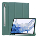 ENKAY Tri-fold Custer Custodia Smart con fondo in TPU in pelle con slot per penna, For Samsung Galaxy Tab S9