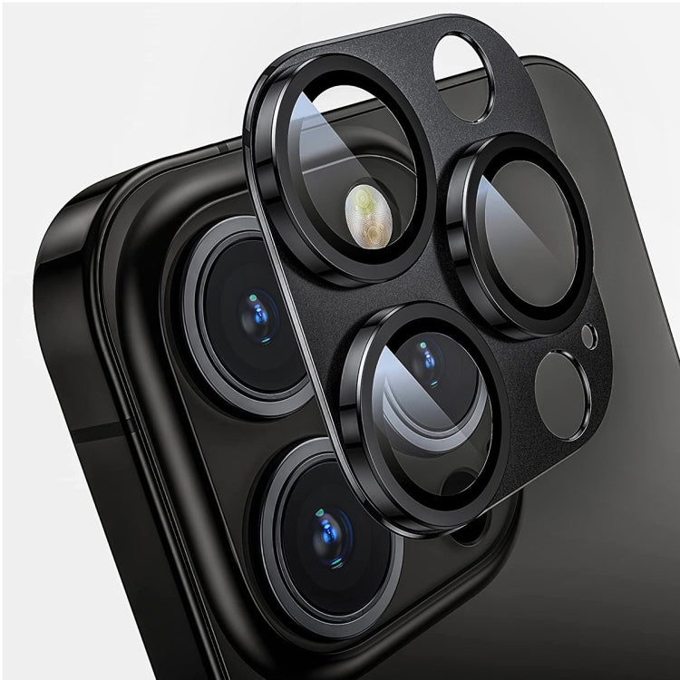 ENKAY Obiettivo della fotocamera antiriflesso Pellicola in vetro temperato in lega di alluminio, For iPhone 15 Pro / 15 Pro Max