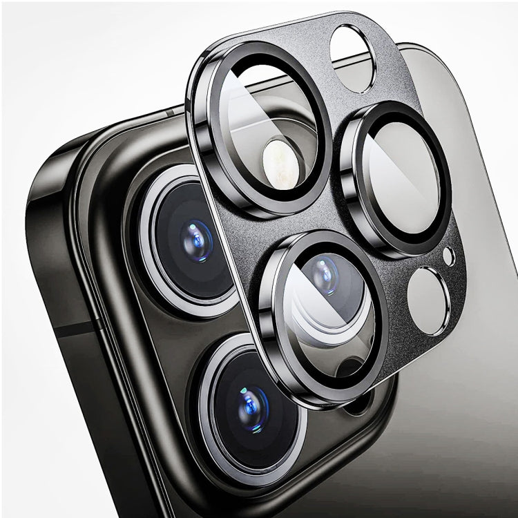 ENKAY Obiettivo della fotocamera antiriflesso Pellicola in vetro temperato in lega di alluminio, For iPhone 15 Pro / 15 Pro Max