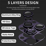 ENKAY Obiettivo della fotocamera antiriflesso Pellicola in vetro temperato in lega di alluminio, For iPhone 15 Pro / 15 Pro Max