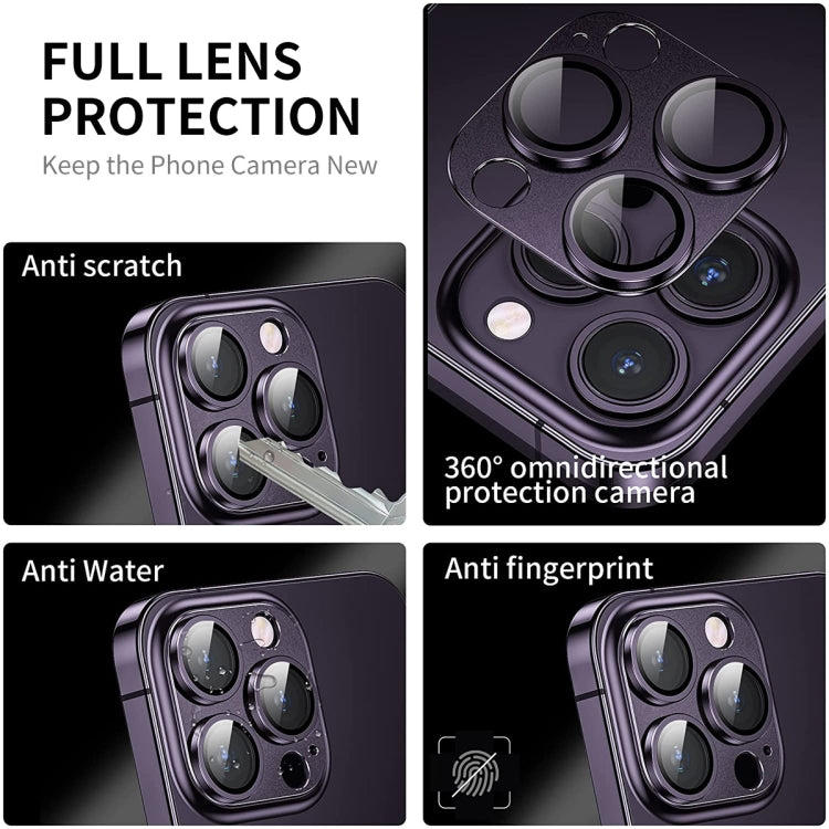 ENKAY Obiettivo della fotocamera antiriflesso Pellicola in vetro temperato in lega di alluminio, For iPhone 15 Pro / 15 Pro Max
