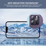 ENKAY Obiettivo della fotocamera antiriflesso Pellicola in vetro temperato in lega di alluminio, For iPhone 15 Pro / 15 Pro Max