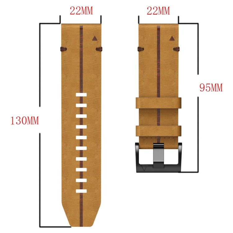 Cinturino per orologio in pelle da 22 mm, For Garmin Fenix E 47mm, For Garmin Fenix 8 MIP 47mm, For Garmin Fenix 8 AMOLED 47mm, For Garmin Fenix 7 Pro 47mm, For Garmin Epix Pro 47mm, For Garmin MARQ Athlete Gen 2, For Garmin MARQ Commander             ...