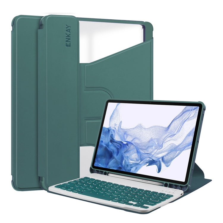 ENKAY Smart Case in pelle TPU con rotazione a 360 gradi con tastiera wireless, For Samsung Galaxy Tab S9