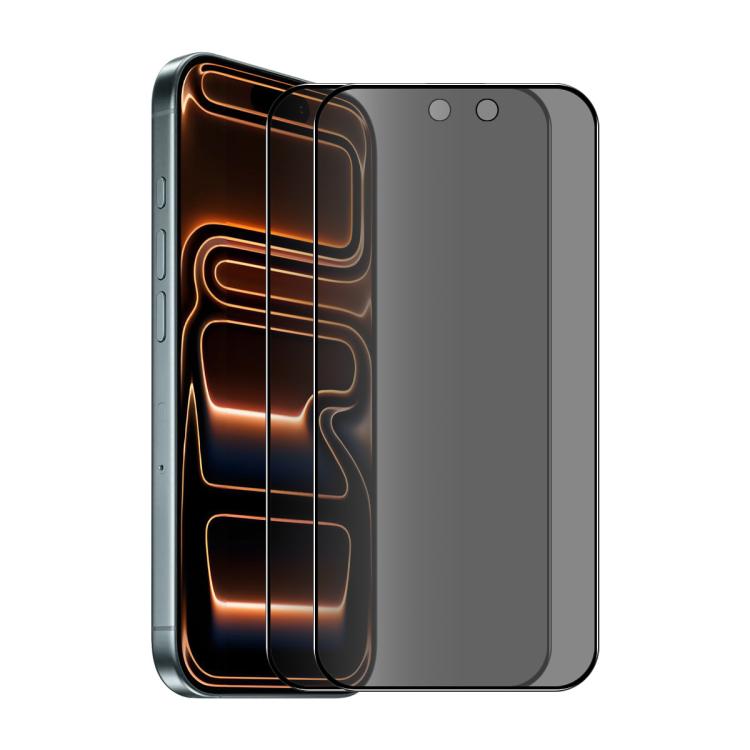 2 pezzi ENKAY Hat-Prince Pellicola a schermo intero in vetro temperato anti-sbirciatina da 28 gradi, For iPhone 17 Pro Max, For iPhone 17 Pro, For iPhone 17, For iPhone Air, For iPhone 16 Pro Max, For iPhone 16 Pro, For iPhone 16 Plus, For iPhone 16   ...