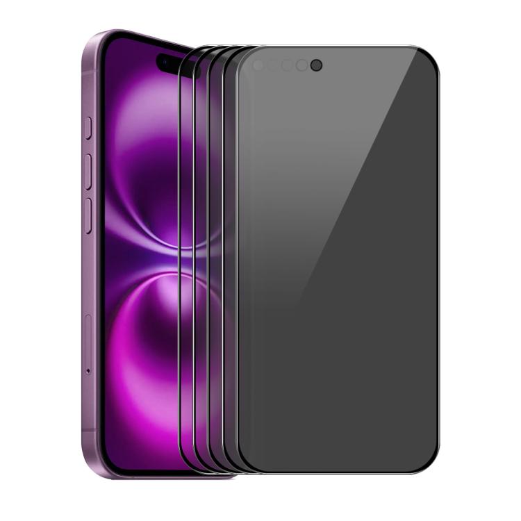 5 pezzi ENKAY Hat-Prince Pellicola a schermo intero in vetro temperato anti-sbirciatina da 28 gradi, For iPhone 17 Pro Max, For iPhone 17 Pro, For iPhone 17, For iPhone Air, For iPhone 16 Pro Max, For iPhone 16 Pro, For iPhone 16 Plus, For iPhone 16   ...