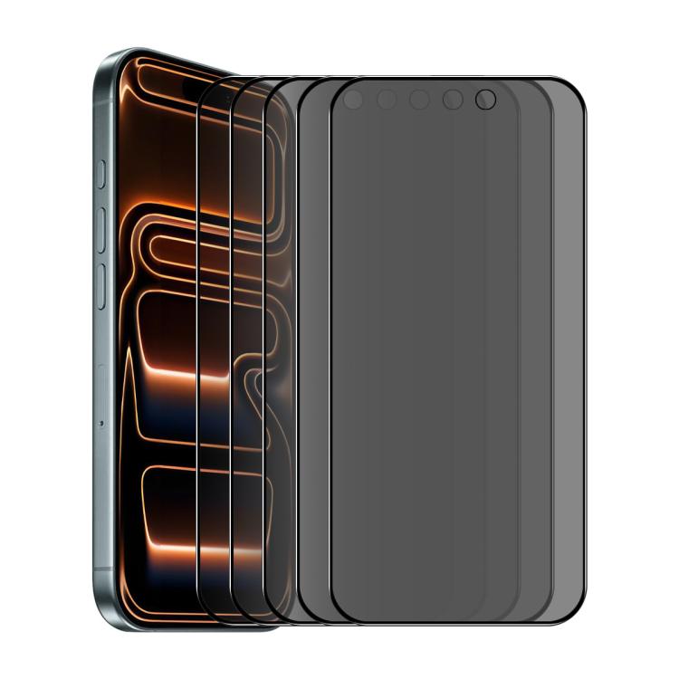 5 pezzi ENKAY Hat-Prince Pellicola a schermo intero in vetro temperato anti-sbirciatina da 28 gradi, For iPhone 17 Pro Max, For iPhone 17 Pro, For iPhone 17, For iPhone Air, For iPhone 16 Pro Max, For iPhone 16 Pro, For iPhone 16 Plus, For iPhone 16   ...