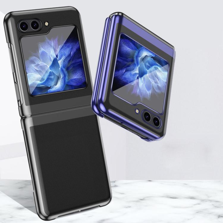 Custodia per telefono antiurto per PC trasparente galvanica, For Galaxy Z Flip5   5G
