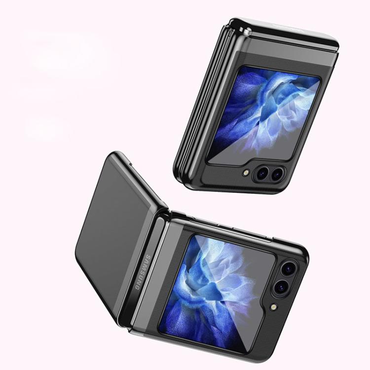 Custodia per telefono antiurto per PC trasparente galvanica, For Galaxy Z Flip5   5G