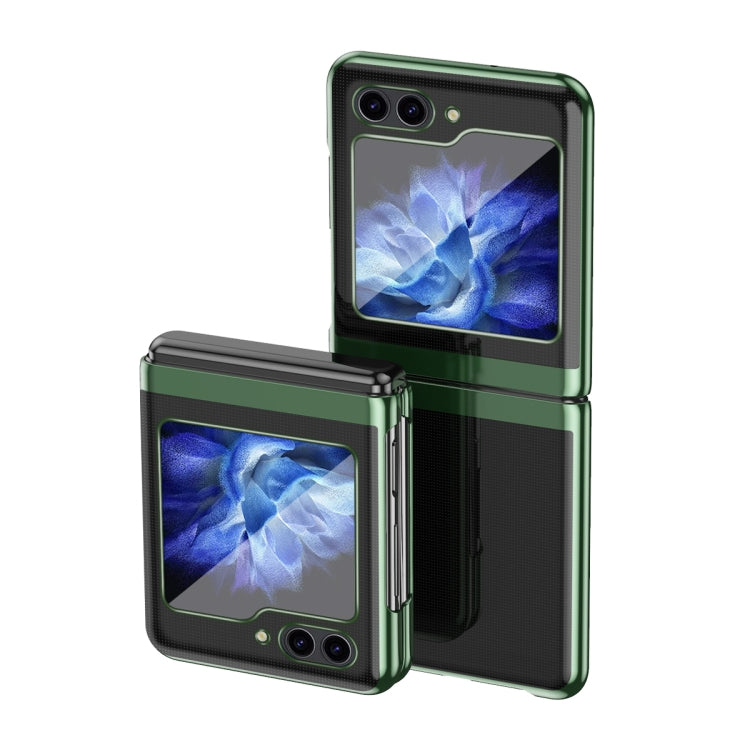 Custodia per telefono antiurto per PC trasparente galvanica, For Galaxy Z Flip5   5G