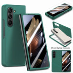 Custodia per telefono pieghevole per PC con protezione in vetro temperato JUNSUNMAY 9H, For Samsung Galaxy Z Fold5, For Samsung Galaxy Z Flip5