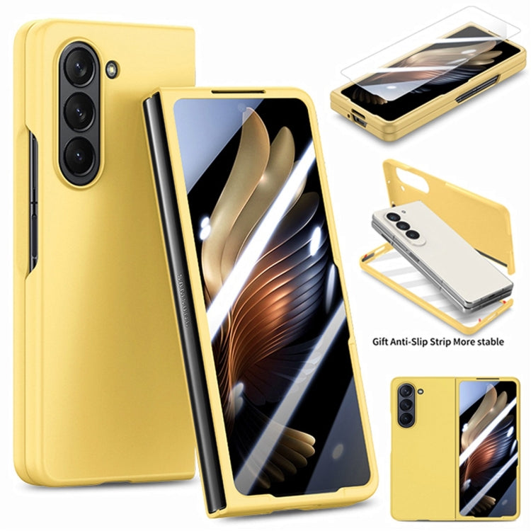 Custodia per telefono pieghevole per PC con protezione in vetro temperato JUNSUNMAY 9H, For Samsung Galaxy Z Fold5, For Samsung Galaxy Z Flip5