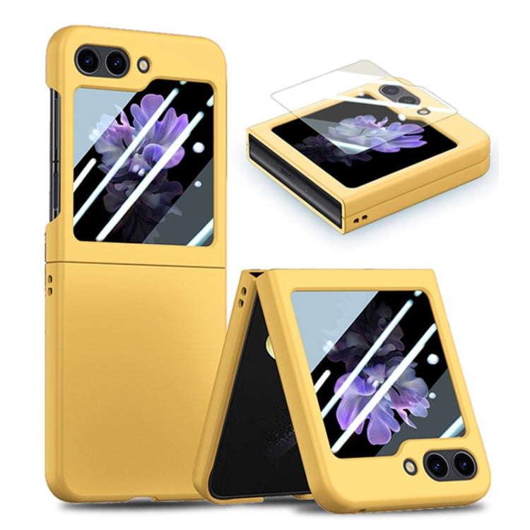 Custodia per telefono pieghevole per PC con protezione in vetro temperato JUNSUNMAY 9H, For Samsung Galaxy Z Flip6 / Flip7 FE, For Samsung Galaxy Z Fold6