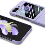 Custodia per telefono pieghevole per PC con protezione in vetro temperato JUNSUNMAY 9H, For Samsung Galaxy Z Flip6 / Flip7 FE, For Samsung Galaxy Z Fold6