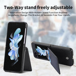 JUNSUN MAY Custodia per telefono pieghevole in pelle con motivo litchi in pelle con slot per penna, For Samsung Galaxy Z Flip6 / Flip7 FE, For Samsung Galaxy Z Flip5