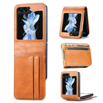 Custodia per telefono pieghevole in pelle PU JUNSUNMAY con slot per schede, For Samsung Galaxy Z Flip6, For Samsung Galaxy Z Flip6 / Flip7 FE, For Samsung Galaxy Z Flip5