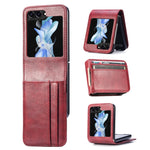 Custodia per telefono pieghevole in pelle PU JUNSUNMAY con slot per schede, For Samsung Galaxy Z Flip6, For Samsung Galaxy Z Flip6 / Flip7 FE, For Samsung Galaxy Z Flip5
