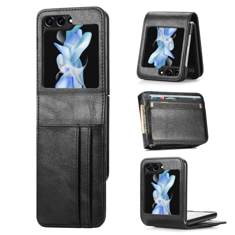 Custodia per telefono pieghevole in pelle PU JUNSUNMAY con slot per schede, For Samsung Galaxy Z Flip6, For Samsung Galaxy Z Flip6 / Flip7 FE, For Samsung Galaxy Z Flip5