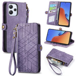Portafoglio con cerniera geometrica Portafoglio in pelle con fibbia laterale, For Xiaomi Redmi 12, For Xiaomi Redmi Note 12S, For Xiaomi Redmi Note 12 4G, For Redmi Note 12 Turbo