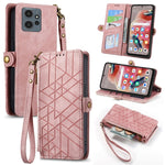 Portafoglio con cerniera geometrica Portafoglio in pelle con fibbia laterale, For Xiaomi Redmi Note 12 5G, For Xiaomi Redmi 12C, For Xiaomi Redmi A1, For Xiaomi Redmi Note 11T Pro