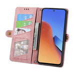 Portafoglio con cerniera geometrica Portafoglio in pelle con fibbia laterale, For Xiaomi Redmi Note 12 5G, For Xiaomi Redmi 12C, For Xiaomi Redmi A1, For Xiaomi Redmi Note 11T Pro