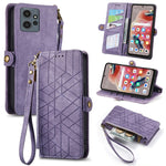 Portafoglio con cerniera geometrica Portafoglio in pelle con fibbia laterale, For Xiaomi Redmi Note 12 5G, For Xiaomi Redmi 12C, For Xiaomi Redmi A1, For Xiaomi Redmi Note 11T Pro