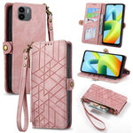Portafoglio con cerniera geometrica Portafoglio in pelle con fibbia laterale, For Xiaomi Redmi Note 12 5G, For Xiaomi Redmi 12C, For Xiaomi Redmi A1, For Xiaomi Redmi Note 11T Pro