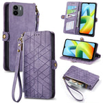 Portafoglio con cerniera geometrica Portafoglio in pelle con fibbia laterale, For Xiaomi Redmi Note 12 5G, For Xiaomi Redmi 12C, For Xiaomi Redmi A1, For Xiaomi Redmi Note 11T Pro
