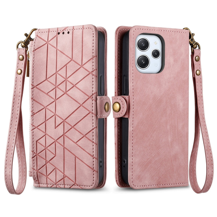 Portafoglio con cerniera geometrica Portafoglio in pelle con fibbia laterale, For Xiaomi Redmi Note 11SE, For Xiaomi Redmi 10A, For Xiaomi Redmi 10C, For Xiaomi Redmi K50