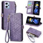 Portafoglio con cerniera geometrica Portafoglio in pelle con fibbia laterale, For Xiaomi Redmi Note 12 5G, For Xiaomi Redmi 12C, For Xiaomi Redmi A1, For Xiaomi Redmi Note 11T Pro