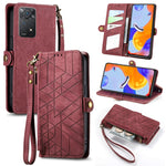 Portafoglio con cerniera geometrica Portafoglio in pelle con fibbia laterale, For Redmi Note 11 Pro 4G, For Xiaomi Redmi 10, For Xiaomi Redmi Note 10 5G, For Xiaomi Redmi Note 10 4G