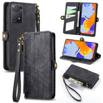 Portafoglio con cerniera geometrica Portafoglio in pelle con fibbia laterale, For Redmi Note 11 Pro 4G, For Xiaomi Redmi 10, For Xiaomi Redmi Note 10 5G, For Xiaomi Redmi Note 10 4G