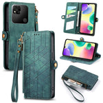 Portafoglio con cerniera geometrica Portafoglio in pelle con fibbia laterale, For Xiaomi Redmi Note 11SE, For Xiaomi Redmi 10A, For Xiaomi Redmi 10C, For Xiaomi Redmi K50