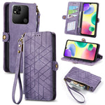 Portafoglio con cerniera geometrica Portafoglio in pelle con fibbia laterale, For Xiaomi Redmi Note 11SE, For Xiaomi Redmi 10A, For Xiaomi Redmi 10C, For Xiaomi Redmi K50