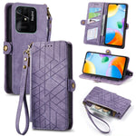 Portafoglio con cerniera geometrica Portafoglio in pelle con fibbia laterale, For Xiaomi Redmi Note 11SE, For Xiaomi Redmi 10A, For Xiaomi Redmi 10C, For Xiaomi Redmi K50