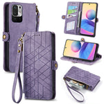 Portafoglio con cerniera geometrica Portafoglio in pelle con fibbia laterale, For Redmi Note 11 Pro 4G, For Xiaomi Redmi 10, For Xiaomi Redmi Note 10 5G, For Xiaomi Redmi Note 10 4G
