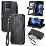 Portafoglio con cerniera geometrica Portafoglio in pelle con fibbia laterale, For Xiaomi Redmi Note 11SE, For Xiaomi Redmi 10A, For Xiaomi Redmi 10C, For Xiaomi Redmi K50