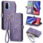 Portafoglio con cerniera geometrica Portafoglio in pelle con fibbia laterale, For Xiaomi Redmi K40, For Xiaomi Redmi Note 9 4G, For Xiaomi Redmi 9A, For Xiaomi Redmi 9