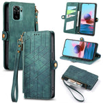 Portafoglio con cerniera geometrica Portafoglio in pelle con fibbia laterale, For Redmi Note 11 Pro 4G, For Xiaomi Redmi 10, For Xiaomi Redmi Note 10 5G, For Xiaomi Redmi Note 10 4G