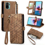 Portafoglio con cerniera geometrica Portafoglio in pelle con fibbia laterale, For Redmi Note 11 Pro 4G, For Xiaomi Redmi 10, For Xiaomi Redmi Note 10 5G, For Xiaomi Redmi Note 10 4G
