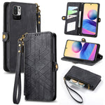 Portafoglio con cerniera geometrica Portafoglio in pelle con fibbia laterale, For Redmi Note 11 Pro 4G, For Xiaomi Redmi 10, For Xiaomi Redmi Note 10 5G, For Xiaomi Redmi Note 10 4G