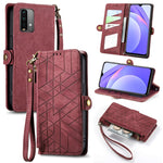 Portafoglio con cerniera geometrica Portafoglio in pelle con fibbia laterale, For Xiaomi Redmi K40, For Xiaomi Redmi Note 9 4G, For Xiaomi Redmi 9A, For Xiaomi Redmi 9