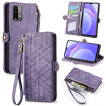 Portafoglio con cerniera geometrica Portafoglio in pelle con fibbia laterale, For Xiaomi Redmi K40, For Xiaomi Redmi Note 9 4G, For Xiaomi Redmi 9A, For Xiaomi Redmi 9