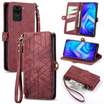 Portafoglio con cerniera geometrica Portafoglio in pelle con fibbia laterale, For Xiaomi Redmi 9C, For Xiaomi Redmi Note 9, For Xiaomi Redmi K30 Pro, For Xiaomi Redmi Note 9S